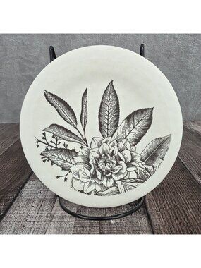 Demdaco Floral Appetizer Plates 4 Piece Speckled Cream Gift Boho Cottagecore New